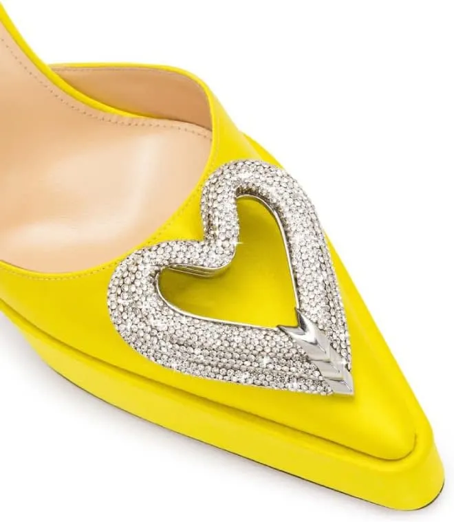 Vertundy Women's Platform Rhinestone Pumps - Ankle Strap Closed Pointed Toe Chunky Heel Satin Triple Heart Fashion Dress Shoes