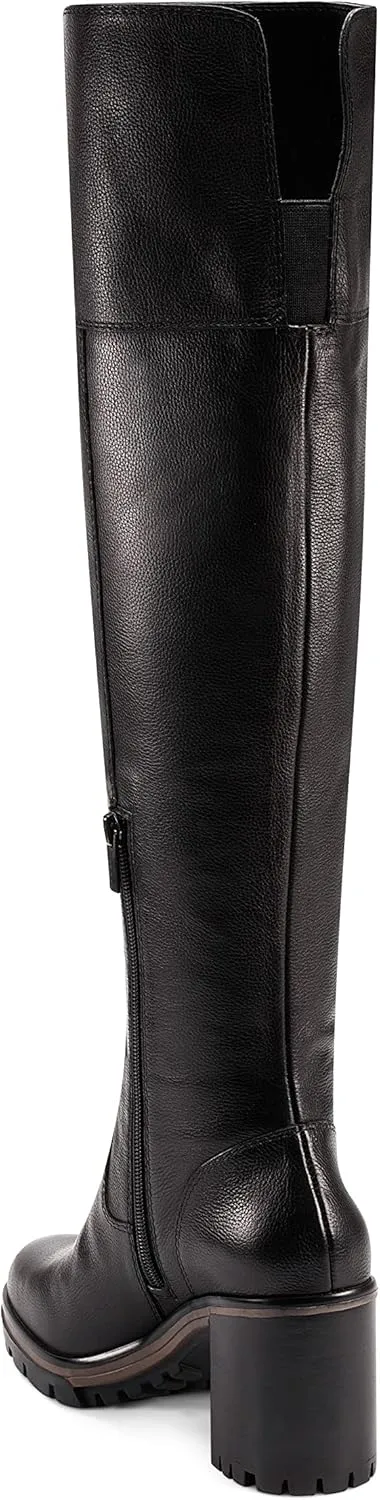 Vince Camuto Dasemma Caramel Leather Wide Calf Over The Knee Block Heel Boot