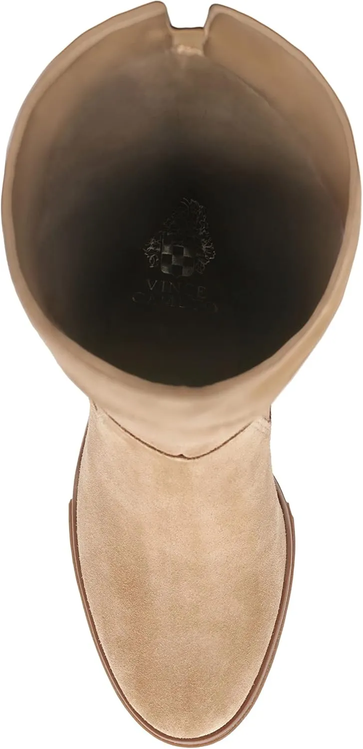 Vince Camuto Dasemma Caramel Leather Wide Calf Over The Knee Block Heel Boot