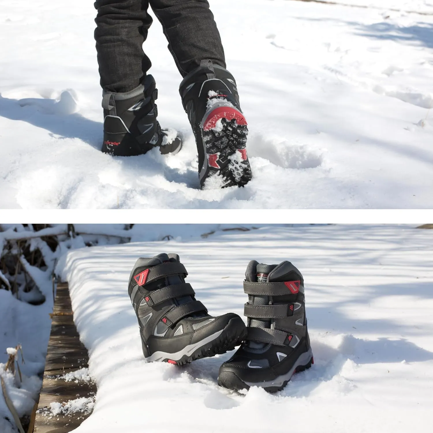 Vireo Boy's Snow Boot: 200g enTHERMA-Insulated, deHYDREX Waterproof, Memory Foam Footbed, Reflective Trim, Triple Straps