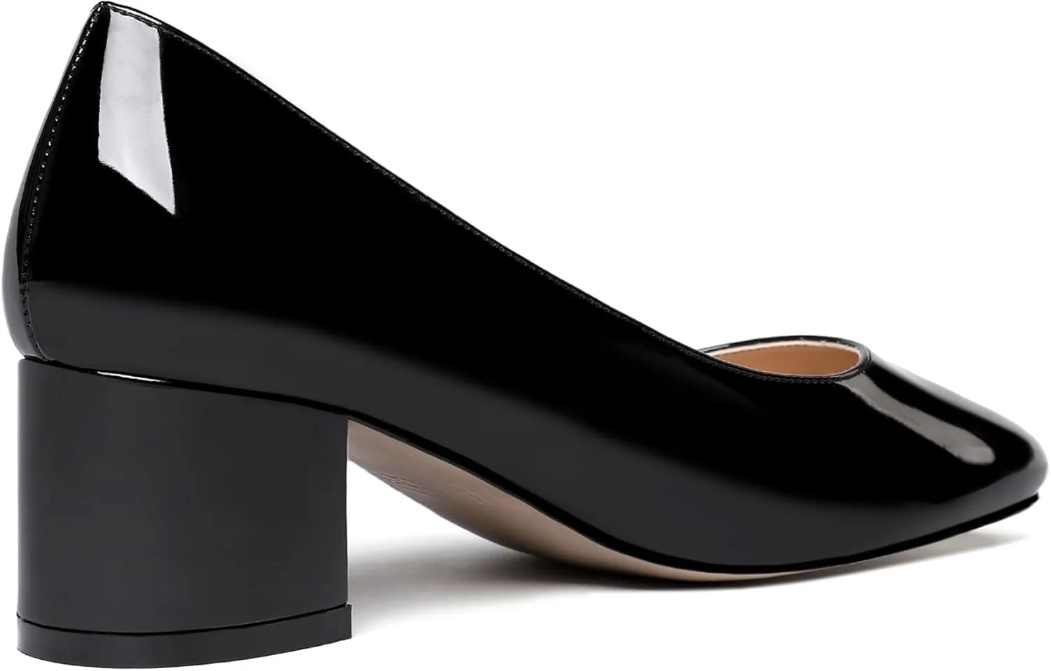 WAYDERNS Womens Party Round Toe Dress Slip On Patent Chunky Low Heel Pumps Shoes 2 Inch