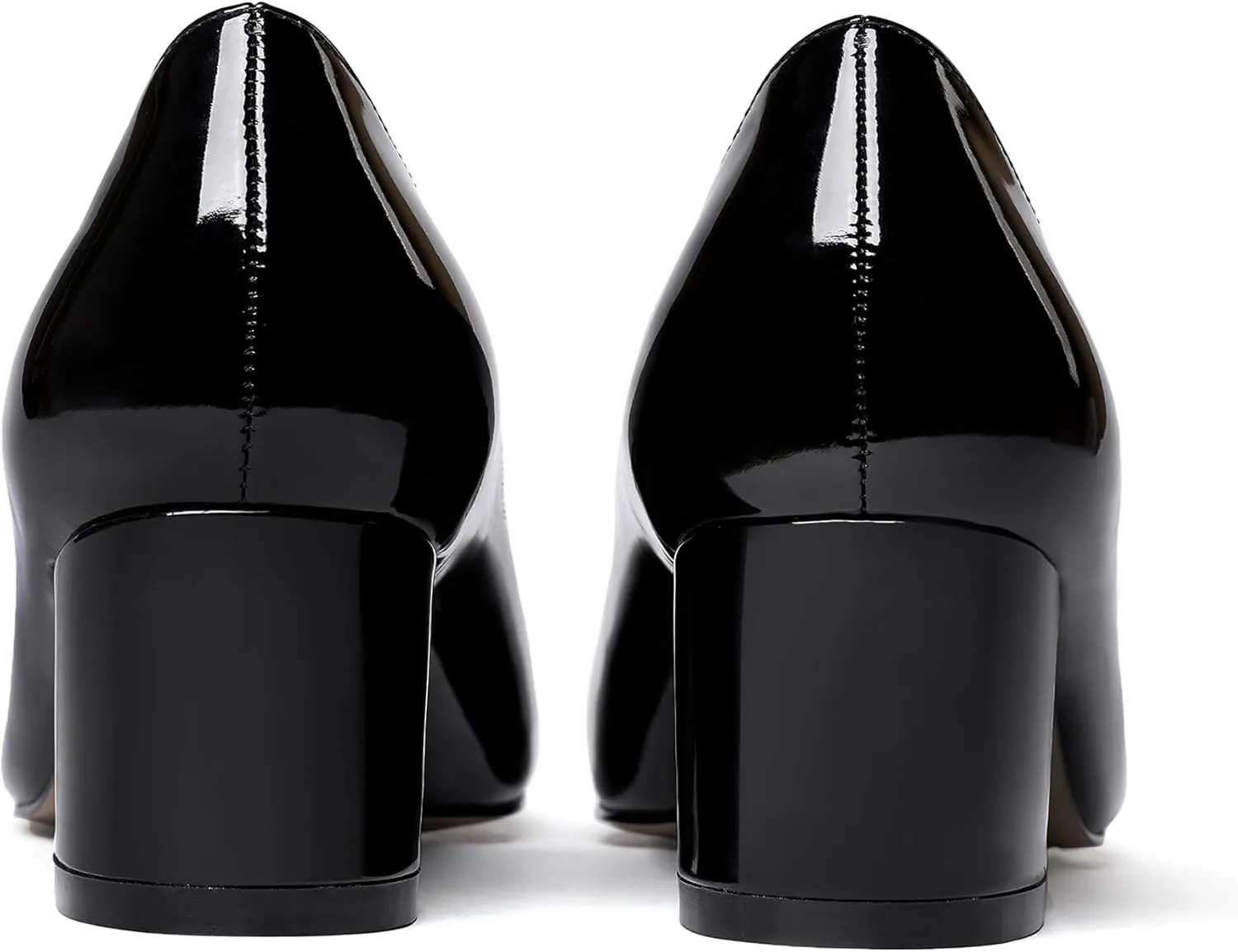 WAYDERNS Womens Party Round Toe Dress Slip On Patent Chunky Low Heel Pumps Shoes 2 Inch