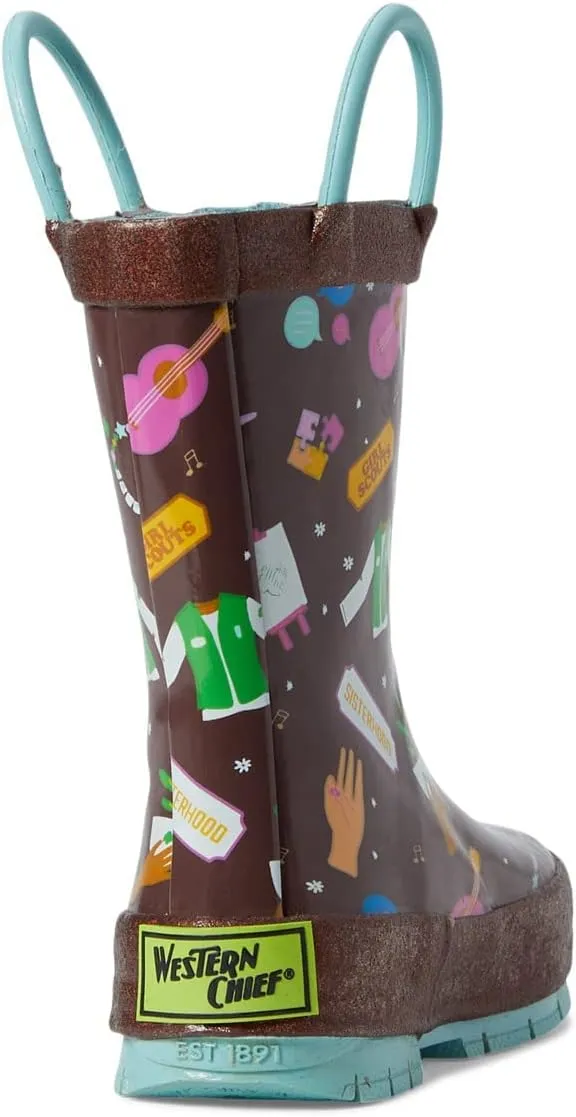Western Chief Girl's Brownie Squad Rain Boot (Toddler/Little Kid/Big Kid)