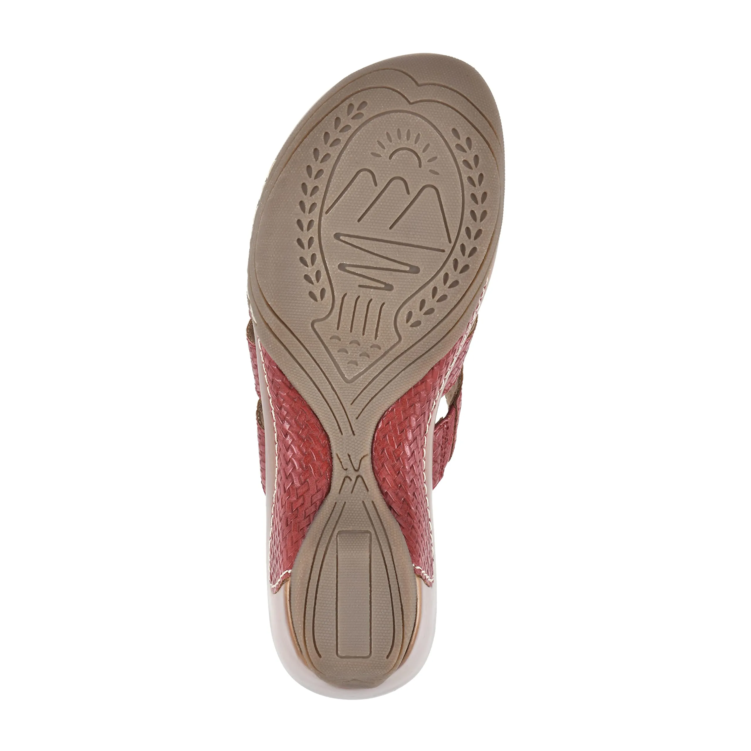 WHITE MOUNTAIN Shoes Valora Women's Clog Sandal, Red/Woven, 6.5 M