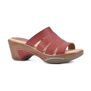 WHITE MOUNTAIN Shoes Valora Women's Clog Sandal, Red/Woven, 6.5 M