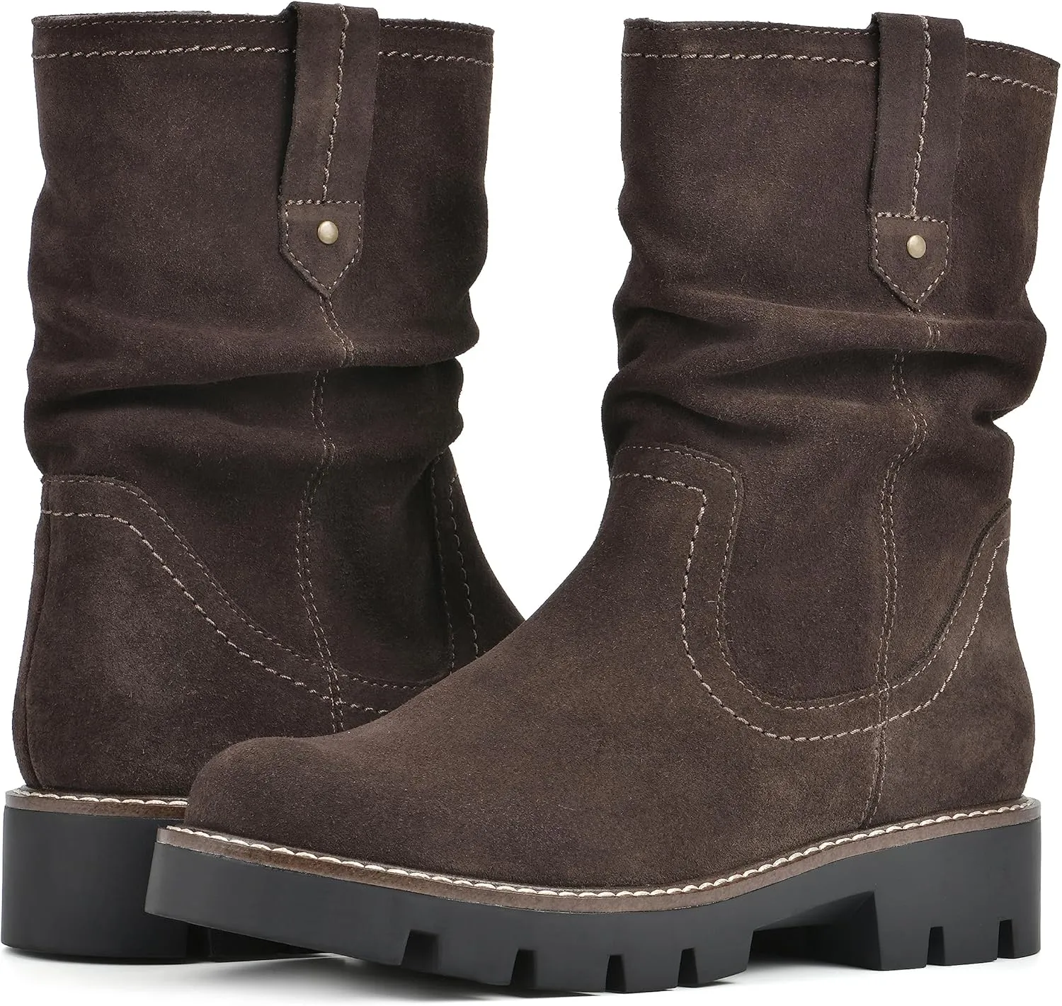 WHITE MOUNTAIN Women's Shoes Glean Lug Sole Mid Calf Boot