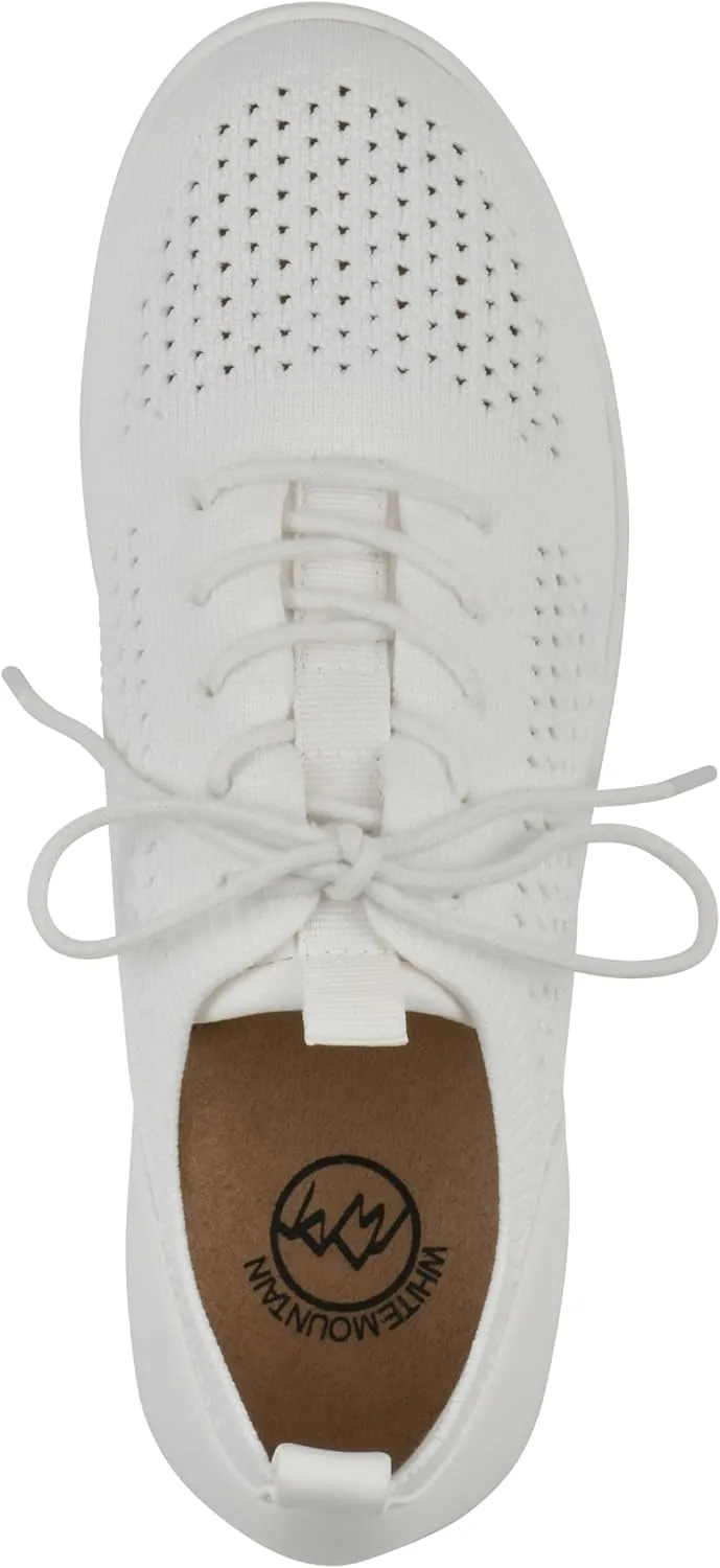 WHITE MOUNTAIN Women's Upscale Woven Knit Lace-Up Sneaker