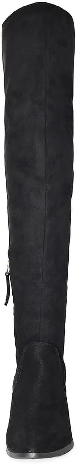 Wild Diva Vivica-10 Women Round Toe Low Heel Knee High Boots Chunky Platform Heel Classics Zipper Bootes