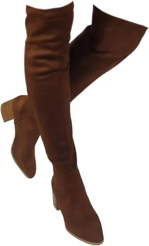 Wild Diva Vivica-10 Women Round Toe Low Heel Knee High Boots Chunky Platform Heel Classics Zipper Bootes