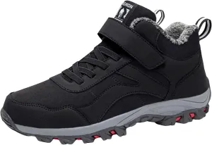 Winter Sport Shoes for Men Fleece Lined Warm Running Shoes with Adjustable Closures Non Slip Walking Men Camping Boots