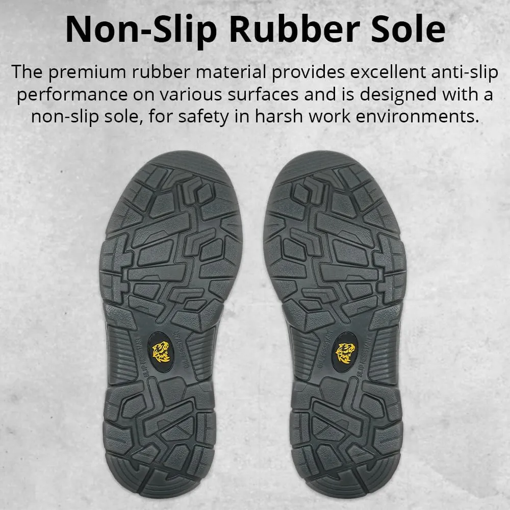Wolf Work Boot | 100% Genuine Upper Leather | Oil, Heat, Chemical, Abrasion | Electrical Hazards | Non-Slip Rubber Sole | Construction | Industrial PPE