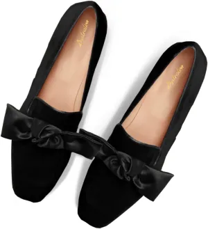 Women Velvet Bow Flats Closed Square Toe Slip On Flat Penny Loafers Comfort Bow-Knot Ballet Flats Office Ladies Work Flat Heel Dress Shoes Fashion Casual Club Driver Flats Fall 4-11 M US