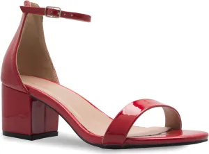 Women's Ankle Strap Kitten Heel ? Adorable Low Block Metal Heel
