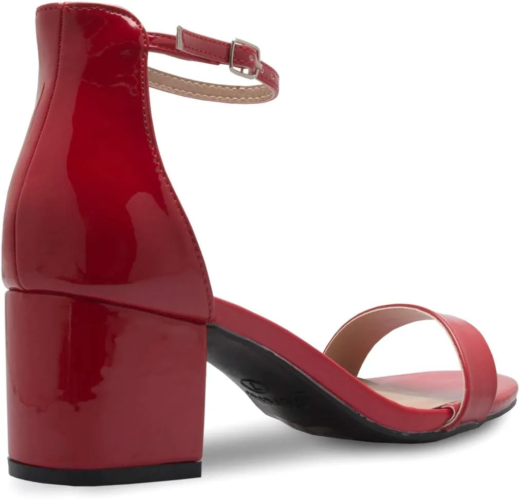 Women's Ankle Strap Kitten Heel ? Adorable Low Block Metal Heel