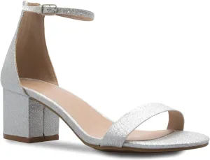 Women's Ankle Strap Kitten Heel ? Adorable Low Block Metal Heel