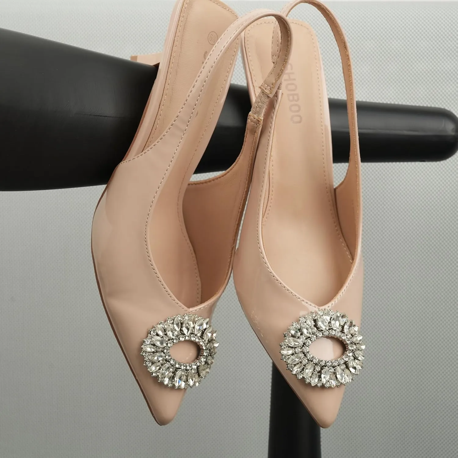 Women's Bow Slingback Heels Pointed Toe Kitten Pumps Dress Shoes with Elastic Strap - 2.4'' Inches Height