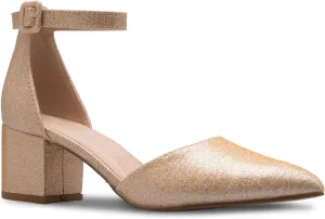 Women's Classic Pumps Close Toe Ankle Strap Kitten Heel - Adorable Low Block Heel