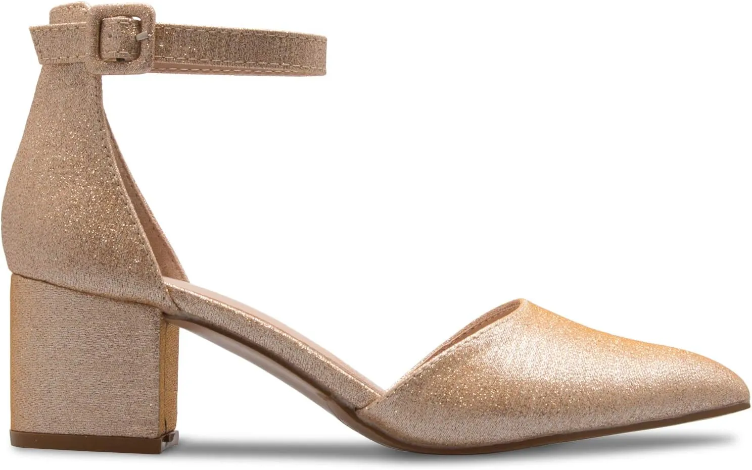 Women's Classic Pumps Close Toe Ankle Strap Kitten Heel - Adorable Low Block Heel