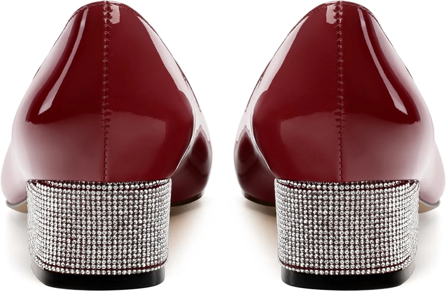 Womens Low Block Heel Pumps, Sqaure Toe Chunky Heel Pumps for Women, Color Blocking Office Daily Shoes