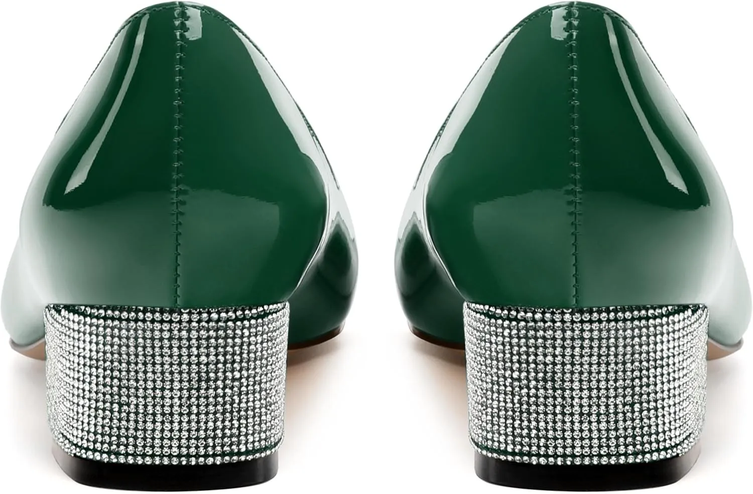 Womens Low Block Heel Pumps, Sqaure Toe Chunky Heel Pumps for Women, Color Blocking Office Daily Shoes