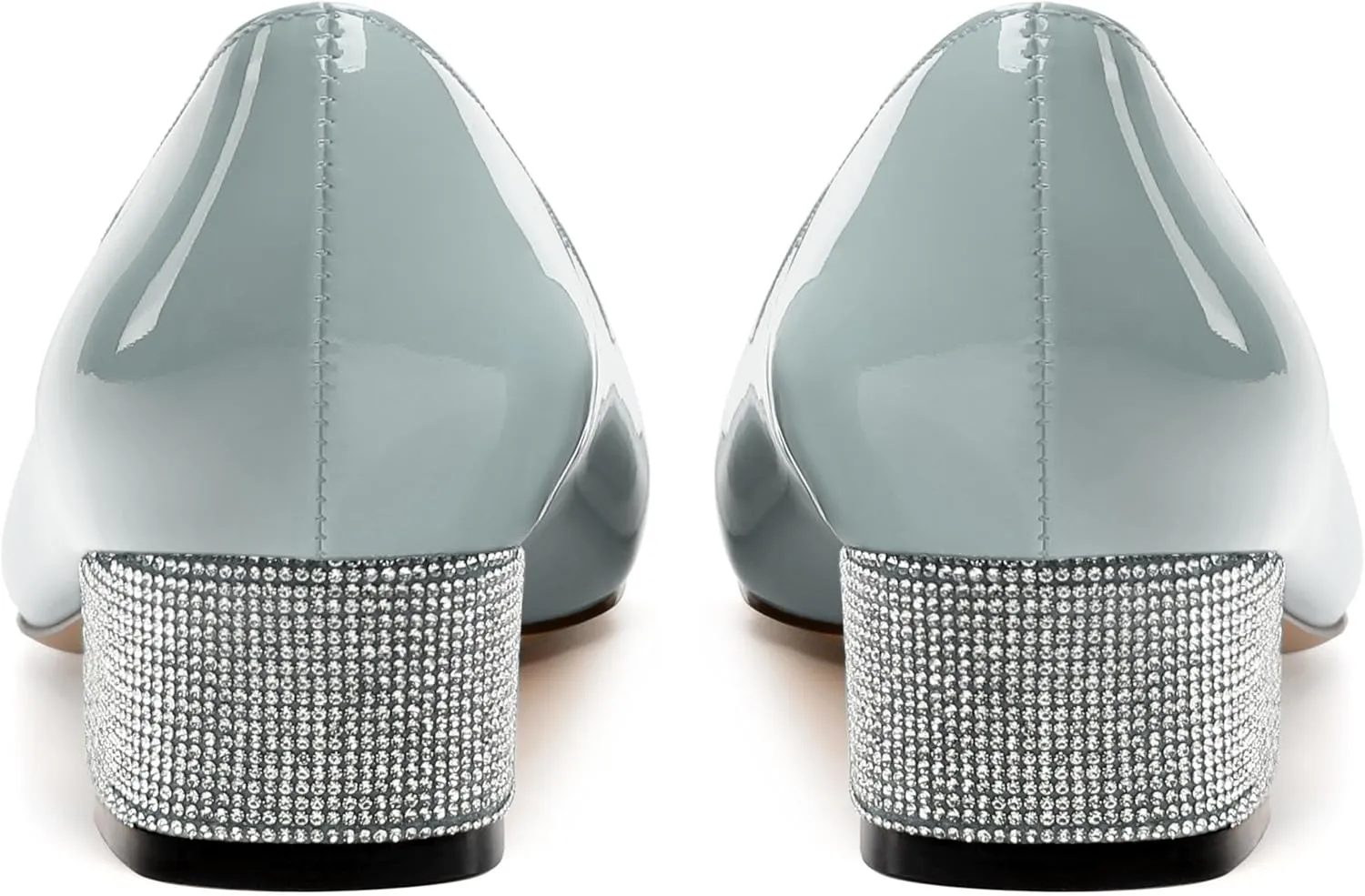 Womens Low Block Heel Pumps, Sqaure Toe Chunky Heel Pumps for Women, Color Blocking Office Daily Shoes