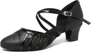 Womens Low Heel Dancing Shoes T-Strap Latin Pumps Party Wedding Heels X2040