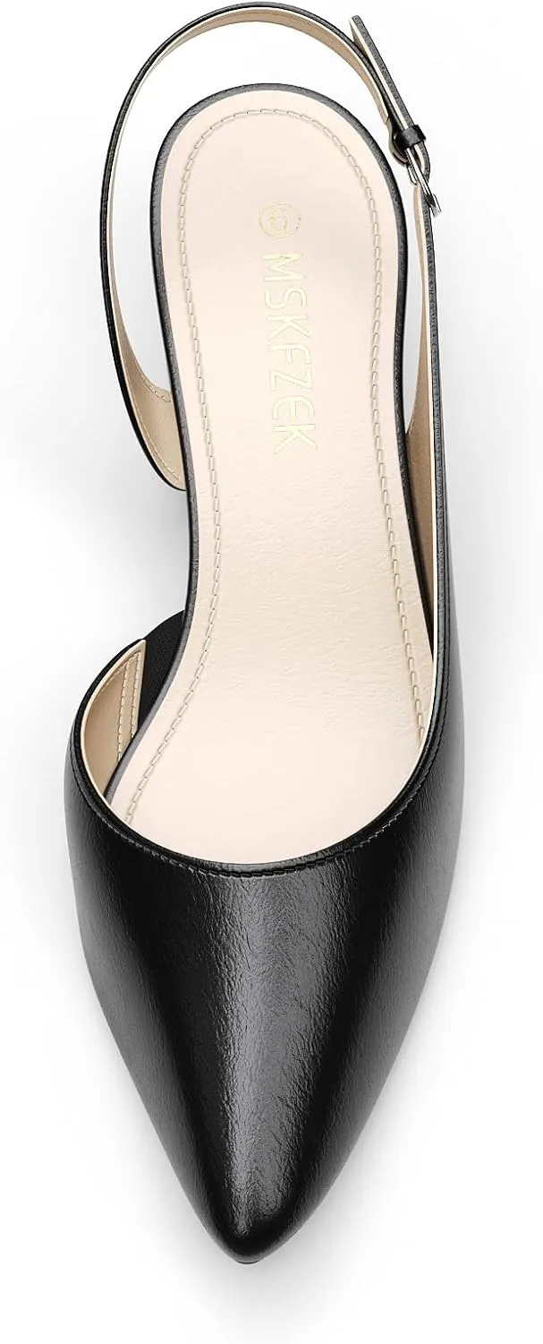 Women's Low Heel Slingback Pumps