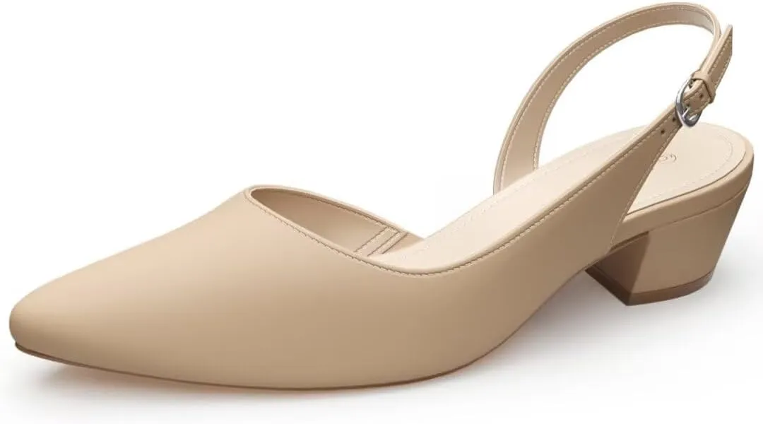 Women's Low Heel Slingback Pumps