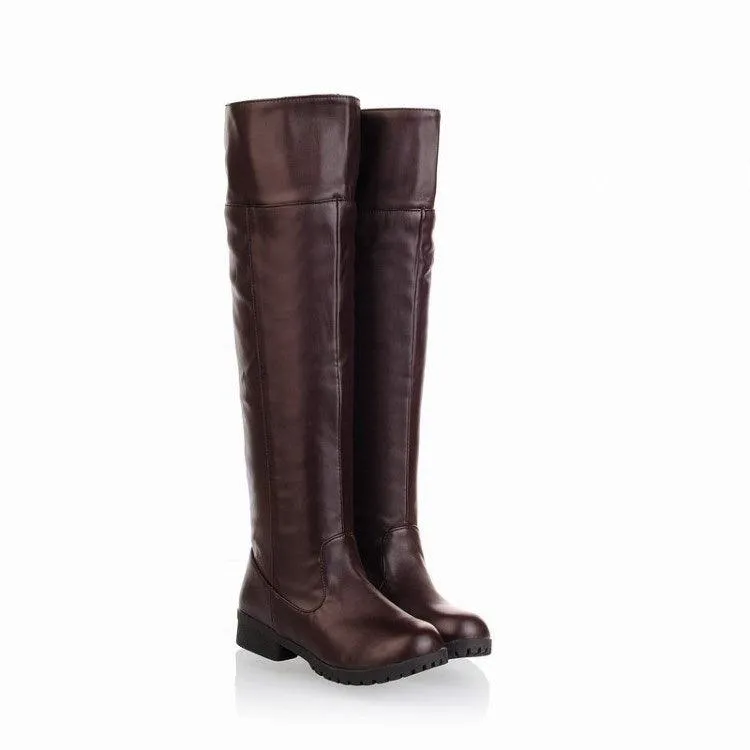 Women's low-heel square heel boots