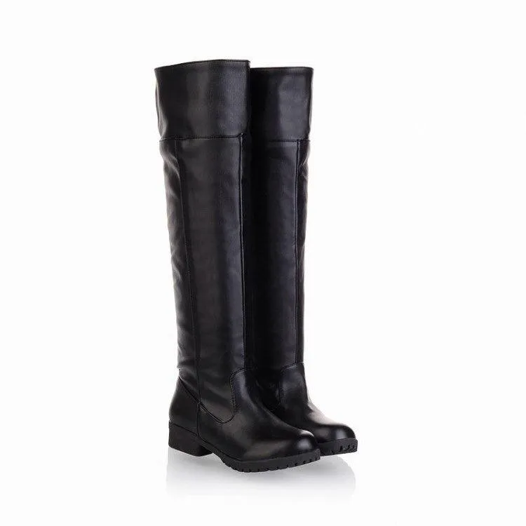 Women's low-heel square heel boots