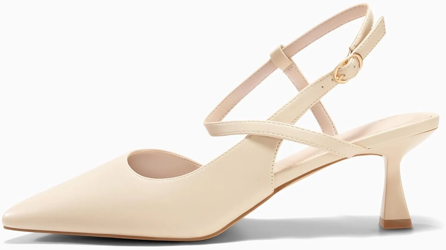 Womens Low Kitten Heel Closed Pointed Toe Slingback Pumps Heels Slip On Heeled Sandals Dress Shoes