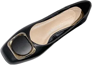 Women's Pumps Shoes Platform Low Heels Square Toe Chunky Heels Leather Solid Granny Walk Shoes Mid Heel Closed Toe Block Heels Soft-Soled Slip Ons Loafer Anti-slip Dress Shoes Casual Office Party