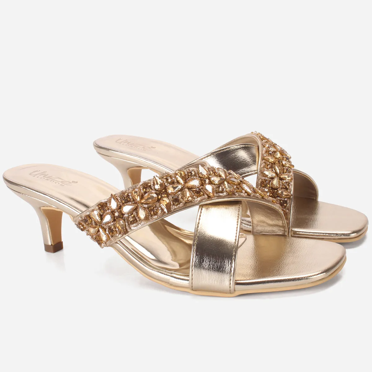 Women's "EMMET" Embellished Slip-on Wedding Party Sandals