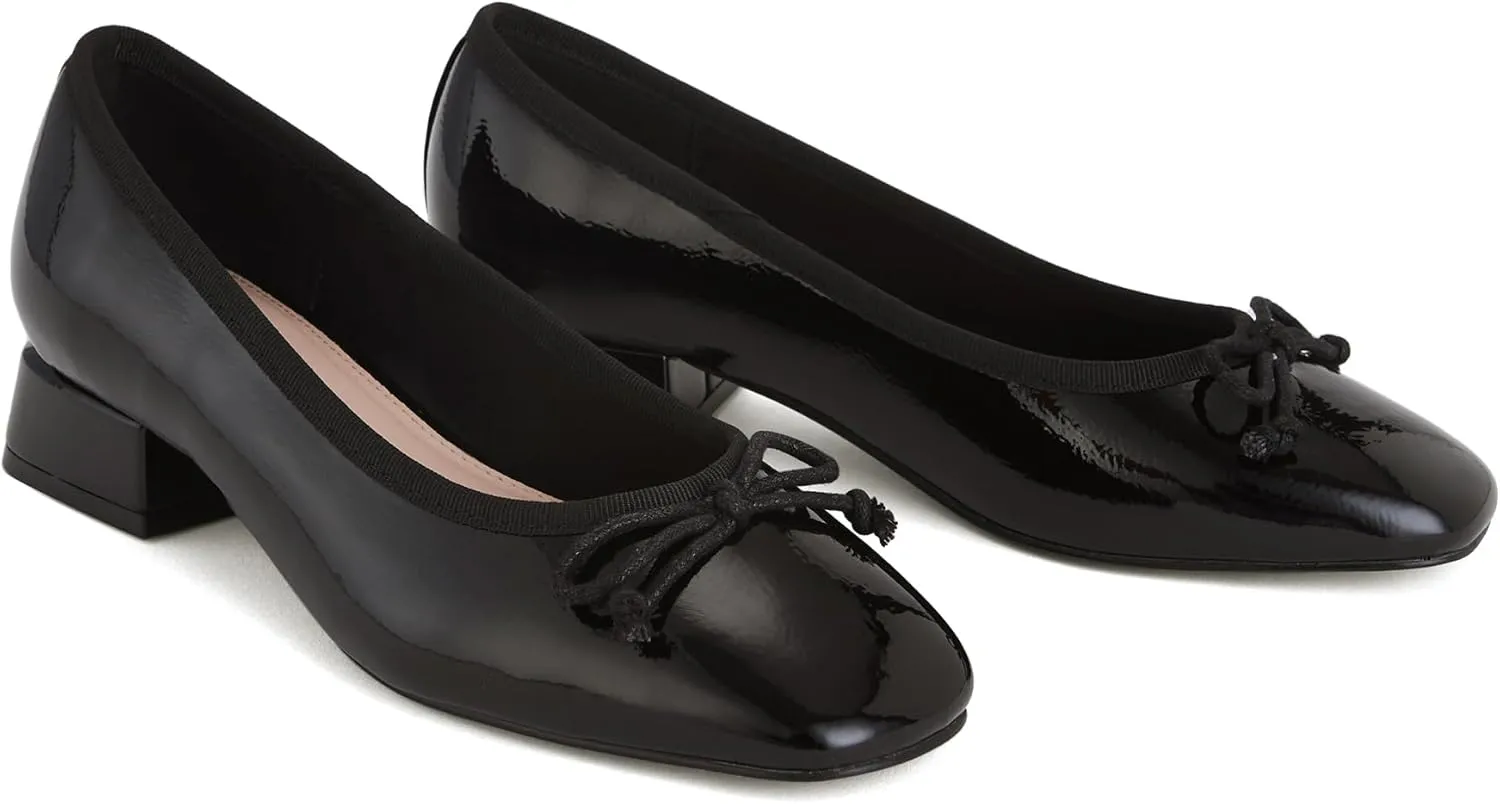 Women's Square Toe Pumps Low Chunky Block Heel Dress Shoes