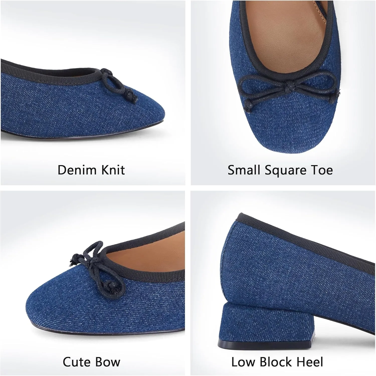 Women's Square Toe Pumps Low Chunky Block Heel Dress Shoes