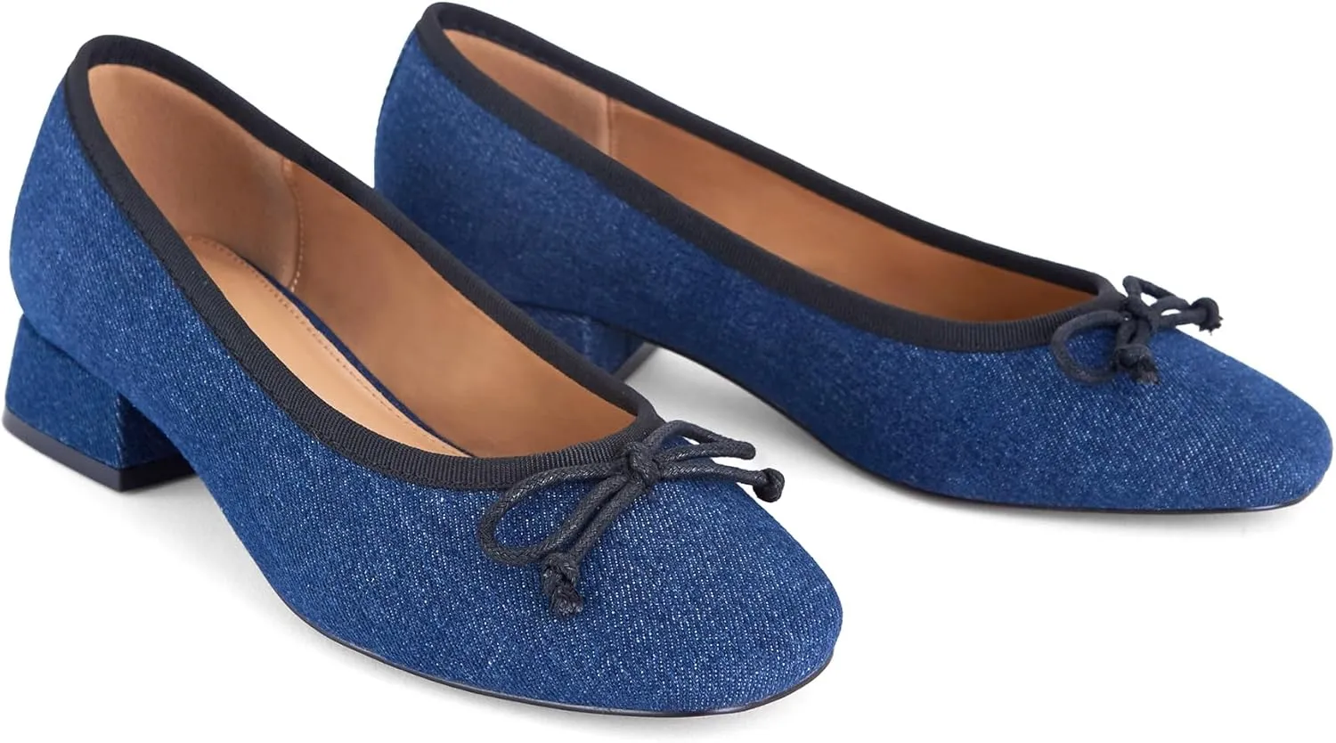 Women's Square Toe Pumps Low Chunky Block Heel Dress Shoes