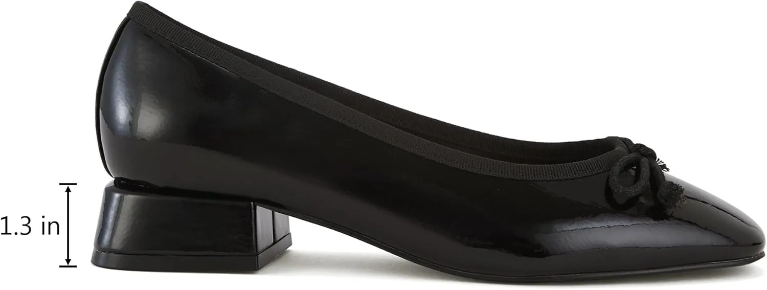 Women's Square Toe Pumps Low Chunky Block Heel Dress Shoes