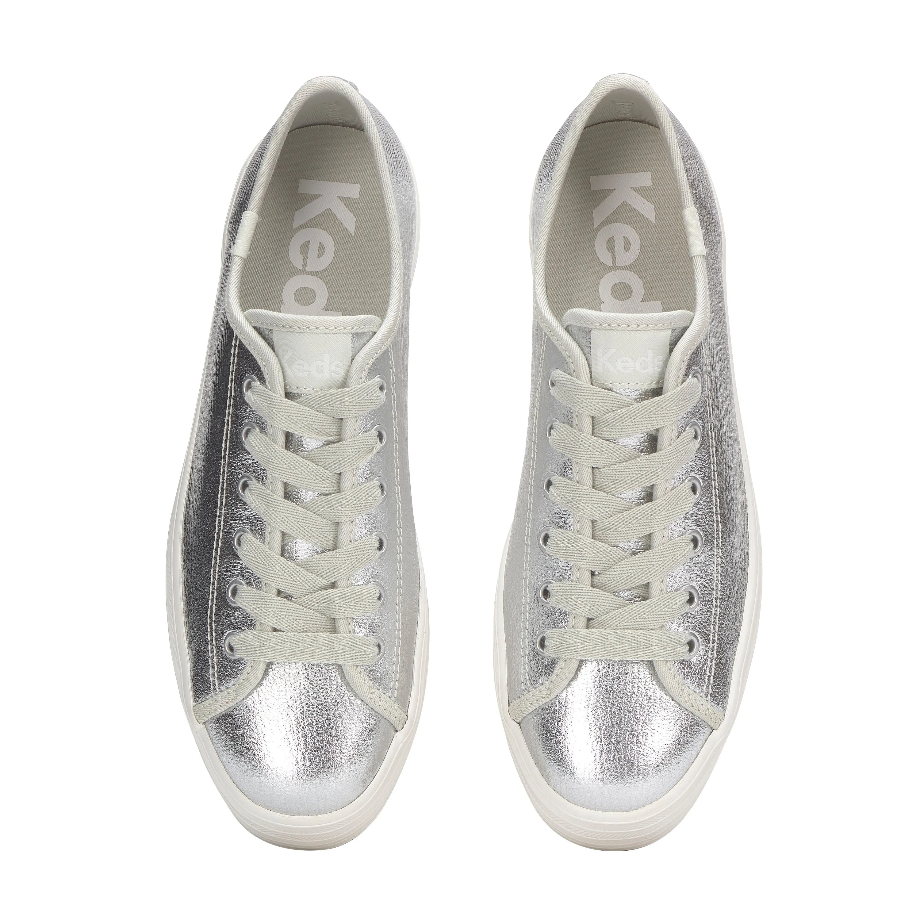 Women's Triple Up Washed Metallic Leather Silver