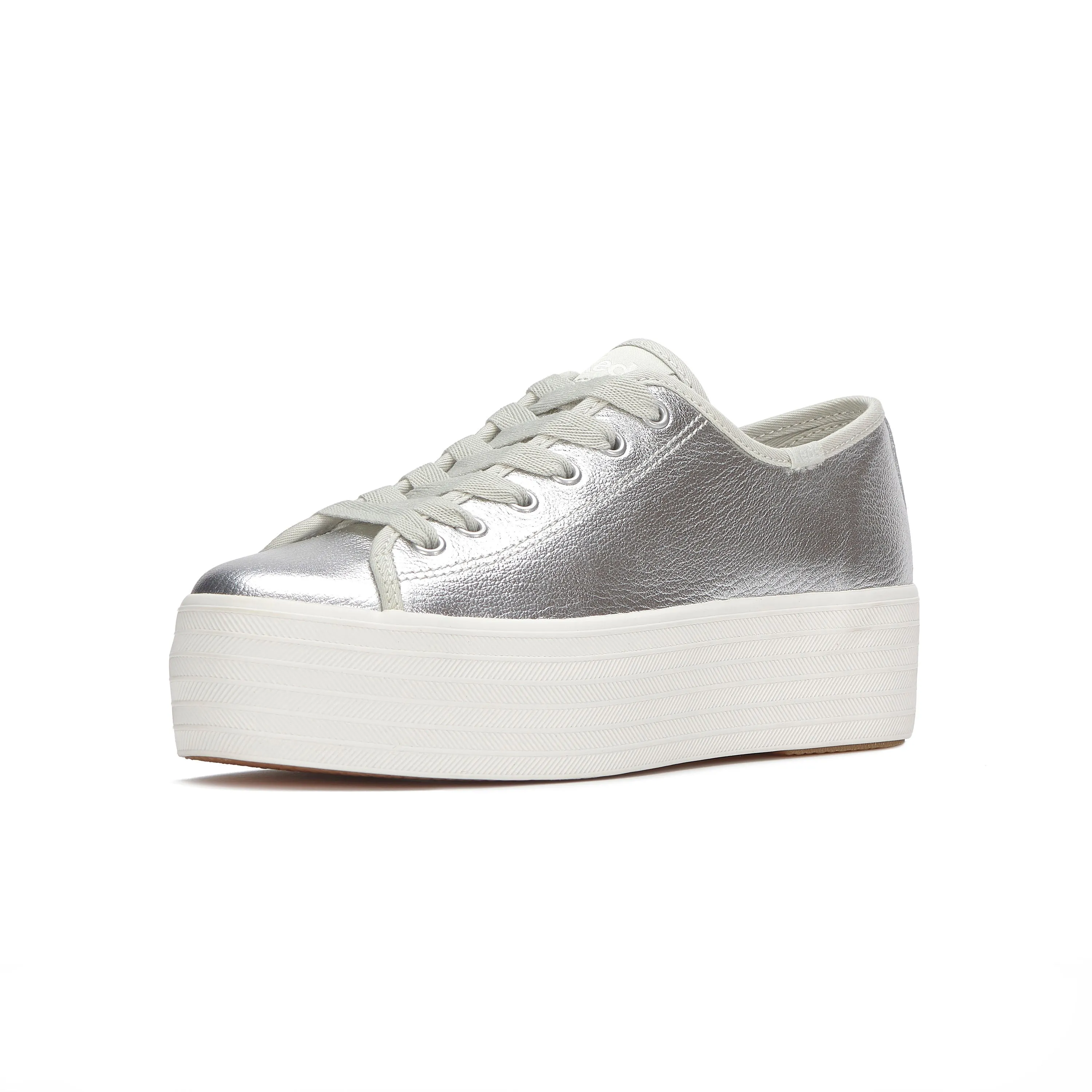 Women's Triple Up Washed Metallic Leather Silver