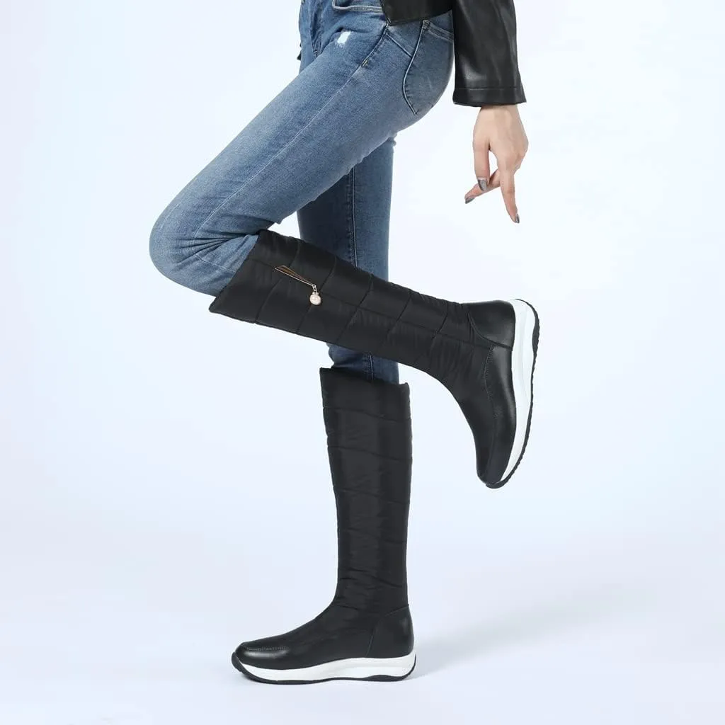 Women's Winter Knee High Snow Boots Waterproof Rain Warm Fur Lined Cold Weather Wide Calf Snow Boot