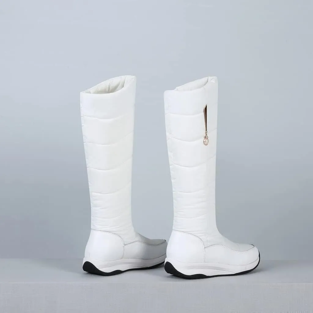 Women's Winter Knee High Snow Boots Waterproof Rain Warm Fur Lined Cold Weather Wide Calf Snow Boot