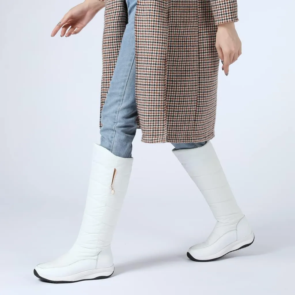 Women's Winter Knee High Snow Boots Waterproof Rain Warm Fur Lined Cold Weather Wide Calf Snow Boot