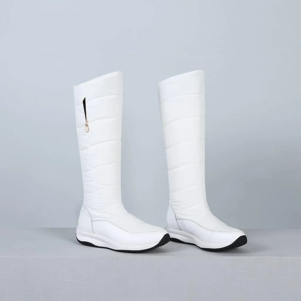 Women's Winter Knee High Snow Boots Waterproof Rain Warm Fur Lined Cold Weather Wide Calf Snow Boot