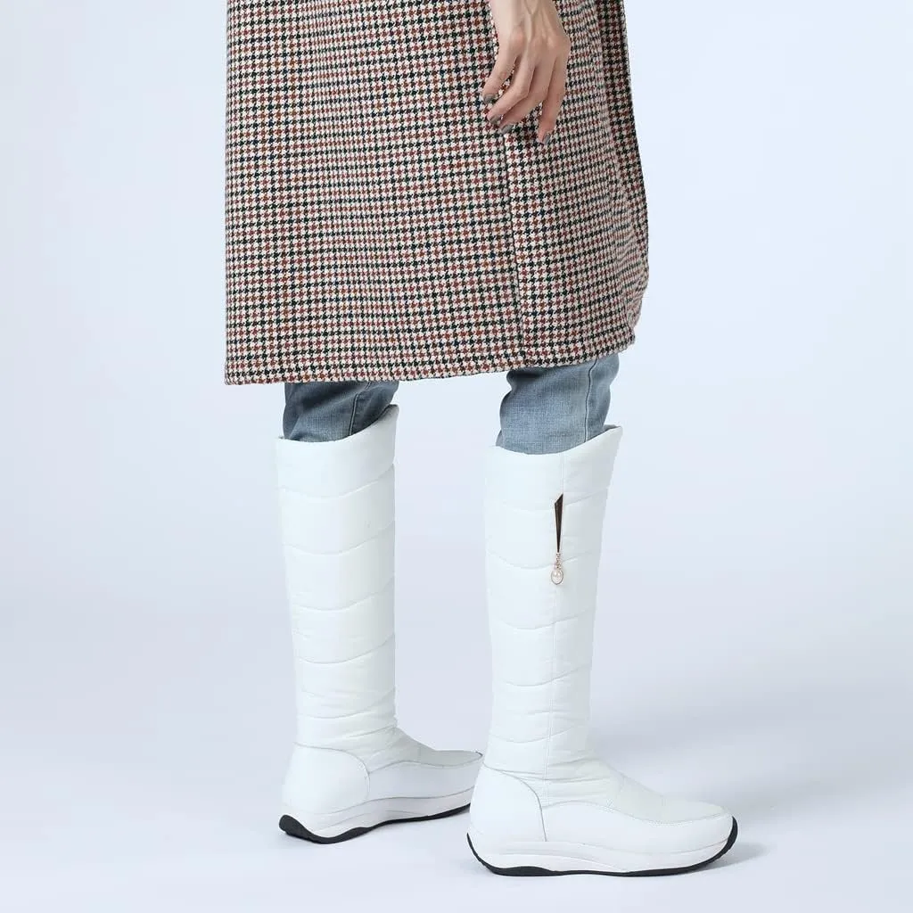 Women's Winter Knee High Snow Boots Waterproof Rain Warm Fur Lined Cold Weather Wide Calf Snow Boot