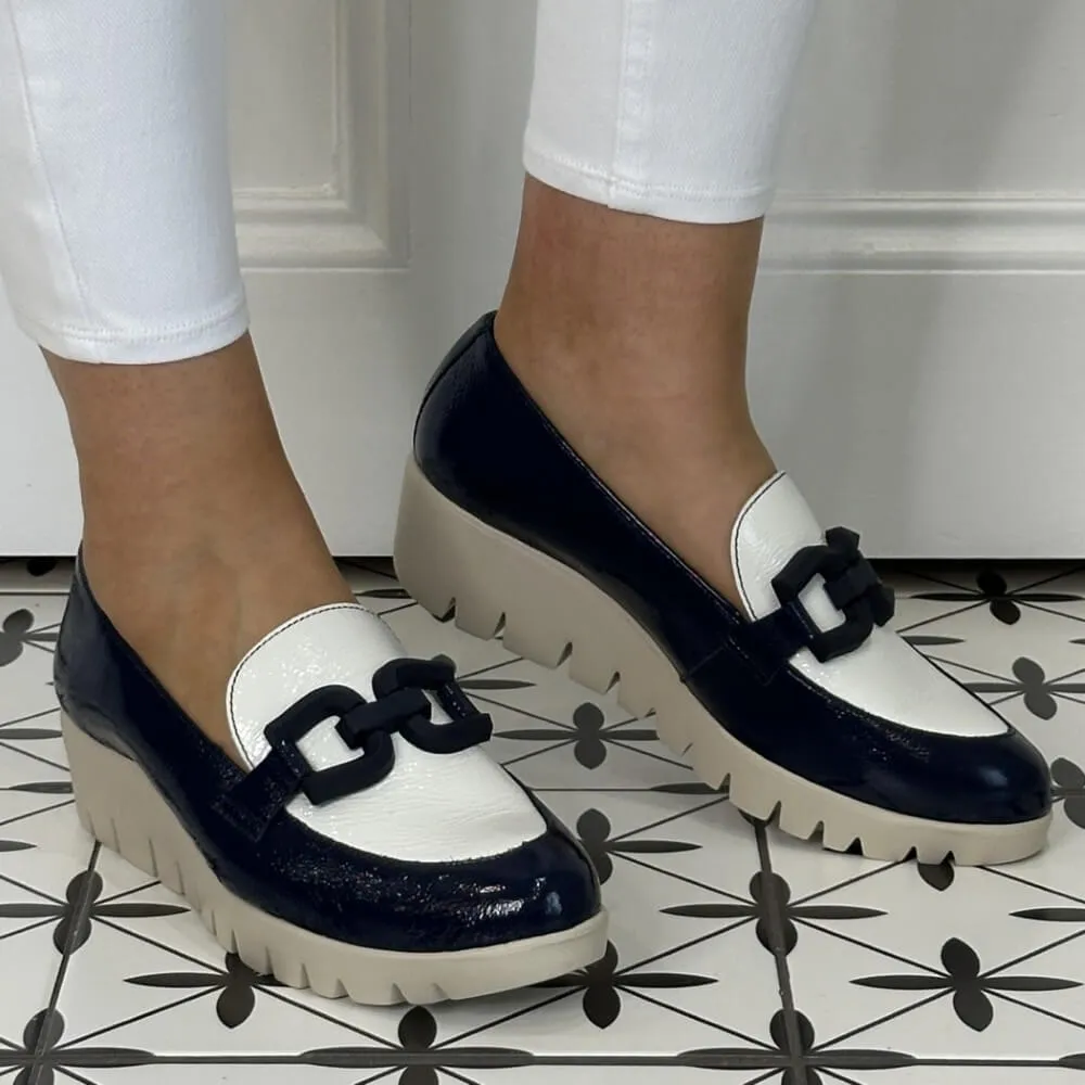 Wonders Fly Wedge Loafer C-33311-NAVY WHITE