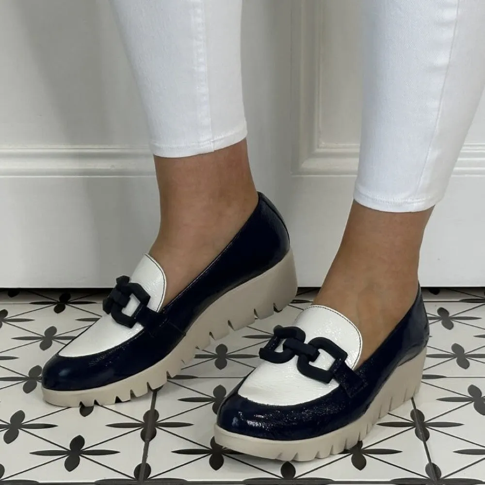 Wonders Fly Wedge Loafer C-33311-NAVY WHITE