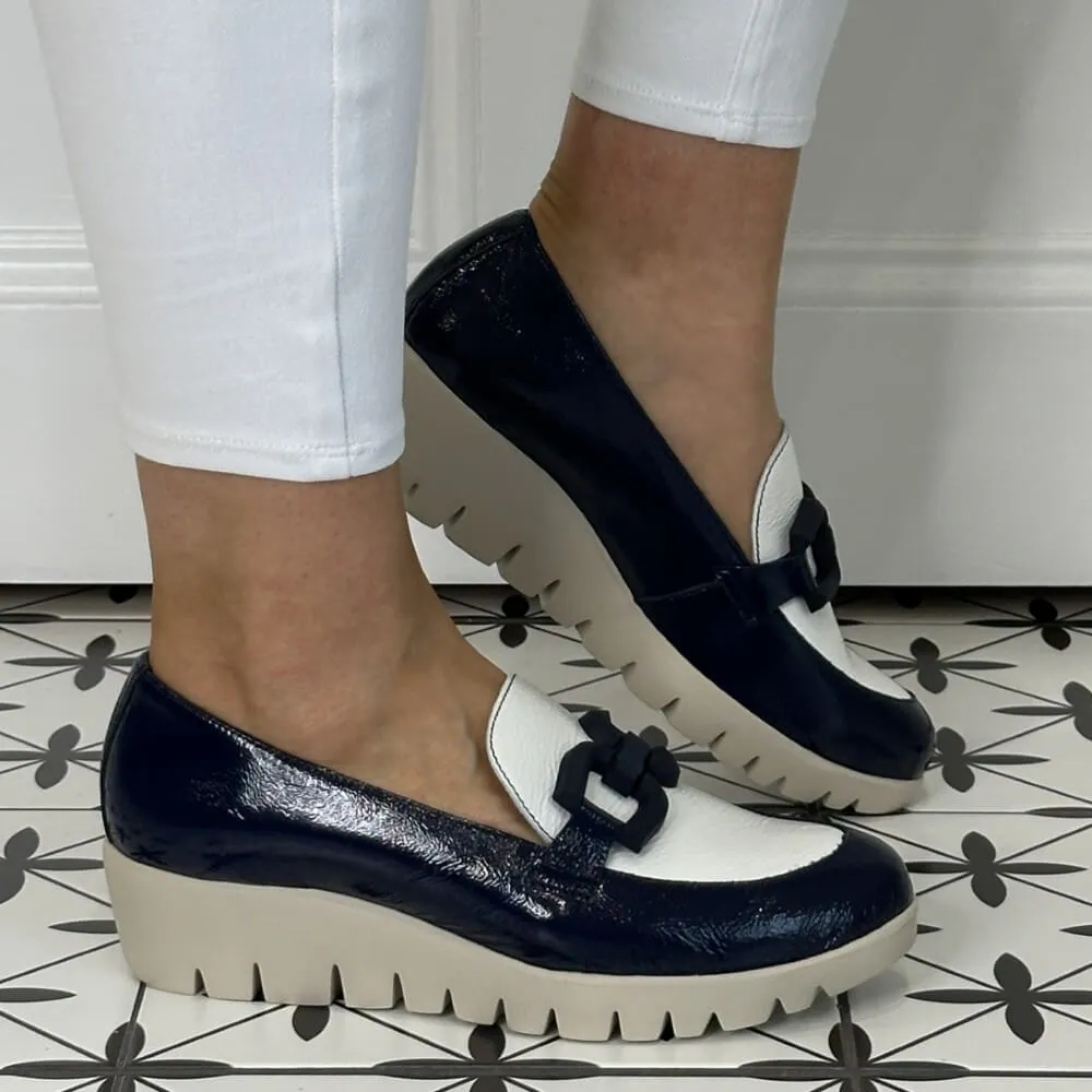 Wonders Fly Wedge Loafer C-33311-NAVY WHITE