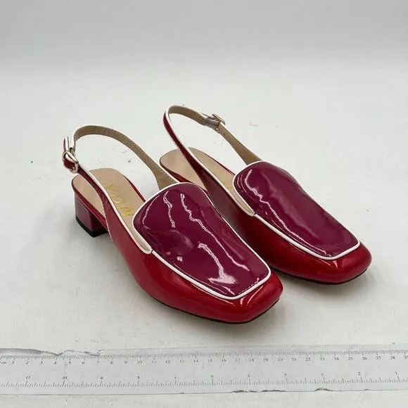 YDN Women Closed Square Toe Block Low Heels Slingback Formal Loafer Dressy Shoes