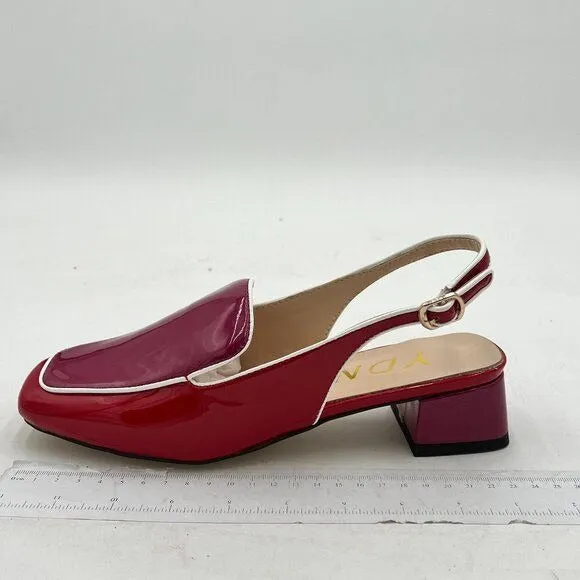 YDN Women Closed Square Toe Block Low Heels Slingback Formal Loafer Dressy Shoes