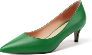 YODEKS Women's Kitten Heel Pumps Pointed Toe Low Heel Pumps Slip on Comfort Dress Shoes 2 Inches Heels for Party Wedding Dress